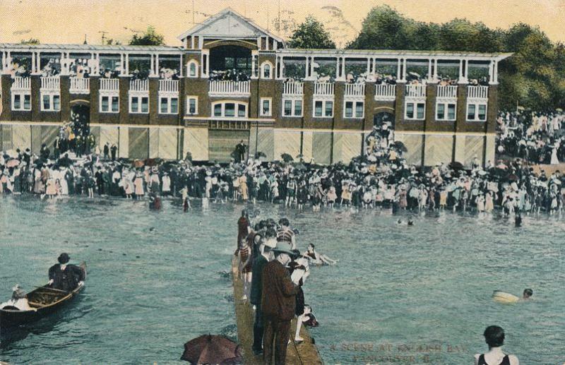 Swimmers Scene at English Bay Vancouver BC British Columbia Canada pm 1909 - DB