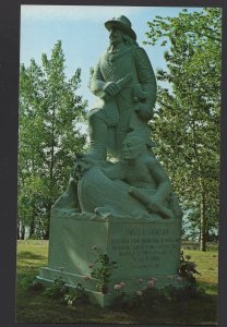 Vermont ISLE LA MOTTE Statue of Samuel de Champlain Great Explorer 1609 ~ Chrome