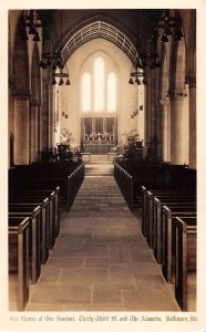 Baltimore Maryland The Church of Our Savior Interior Real Photo Postcard AA20199