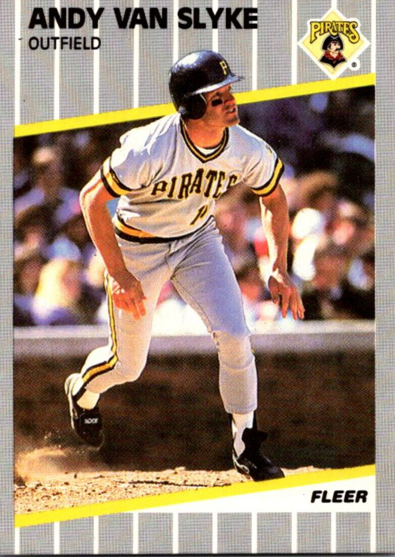 1989 Fleer Baseball Card Andy Van Slyke Outfield Pittsburgh Pirates sun0677