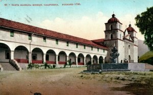 C.1910 Santa Barbara Mission, CA Postcard P186