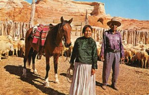 Native Americans Navajo Indian Reservation Arizona 1960s Chrome Vintage Postcard
