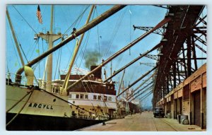 HOUSTON, TX Texas ~ PORT HOUSTON Loading Dock SHIPS c1950s  Postcard