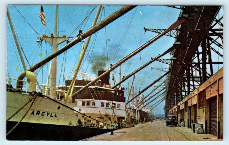 HOUSTON, TX Texas ~ PORT HOUSTON Loading Dock SHIPS c1950s  Postcard