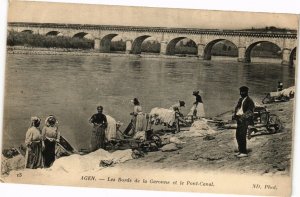 CPA AGEN - Les Bords de la Garonne et le Pont-Canal (210695)