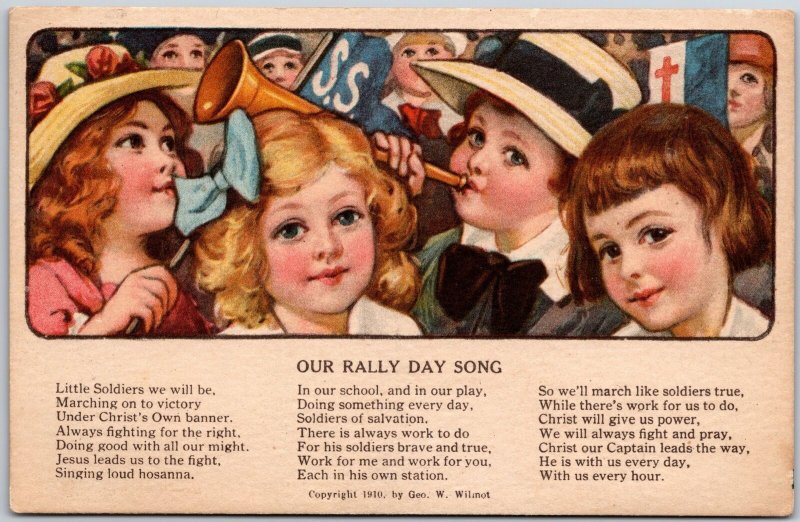 1909 Our Rally Song By Geo W. Wilmot Children Singing Posted Postcard