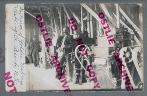 Beach NORTH DAKOTA RPPC 1907 INTERIOR FLOUR MILL Golden Valley Milling Company