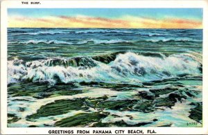 Florida Greetings From Panama City Showing The Surf 1939
