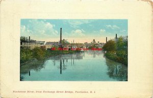 RI, Pawtucket, Rhode Island, Blackstone River From Exchange St Bridge, 1909 PM