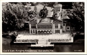 Real Photo Postcard Ca'D'Zan John Ringling Residence Mansion in Sarasota Florida