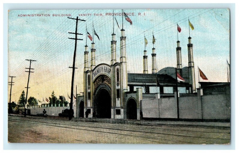 1908 Administration Building, Vanity Fair, Providence Rhode Island RI Postcard