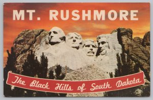 State View~Black Hills South Dakota~Mount Rushmore Memorial~Vintage Postcard