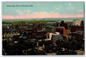 c1910 Birds Eye View Omaha Buildings Nebraska Antique Vintage Unposted Postcard
