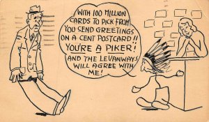 YOU'RE A PIKER & THE Le VANWAYS WILL AGREE WITHME!~1940 POSTCARD