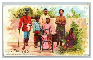 Vintage 1890's Trade Card - Singer Sewing Machines - History of South Africa