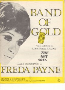 Freda Payne Band Of Gold Rare 1970s Sheet Music