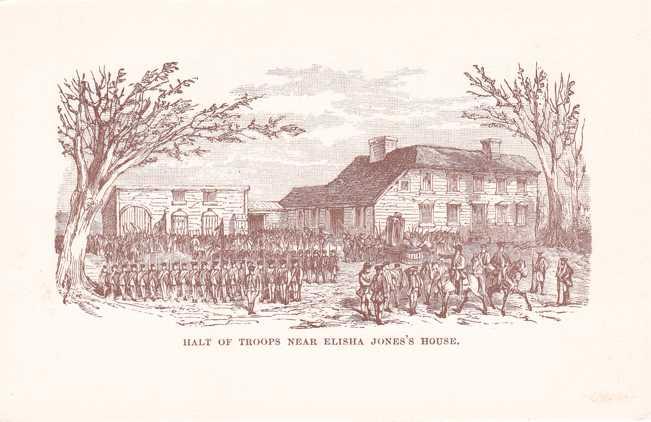 Halt of Troops Drawing - Concord MA, Massachusetts