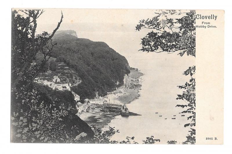 UK Clovelly from Hobby Drive Fishing Village Devon England Vintage UDB Postcard