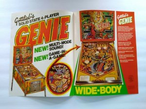 Genie Pinball Machine FLYER Original Gottlieb 1979 Arabian Magic Sexy Women Art