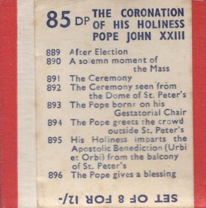 Pope John XXIII Coronation Catholic Old 35mm Slide Set Of Film Slides