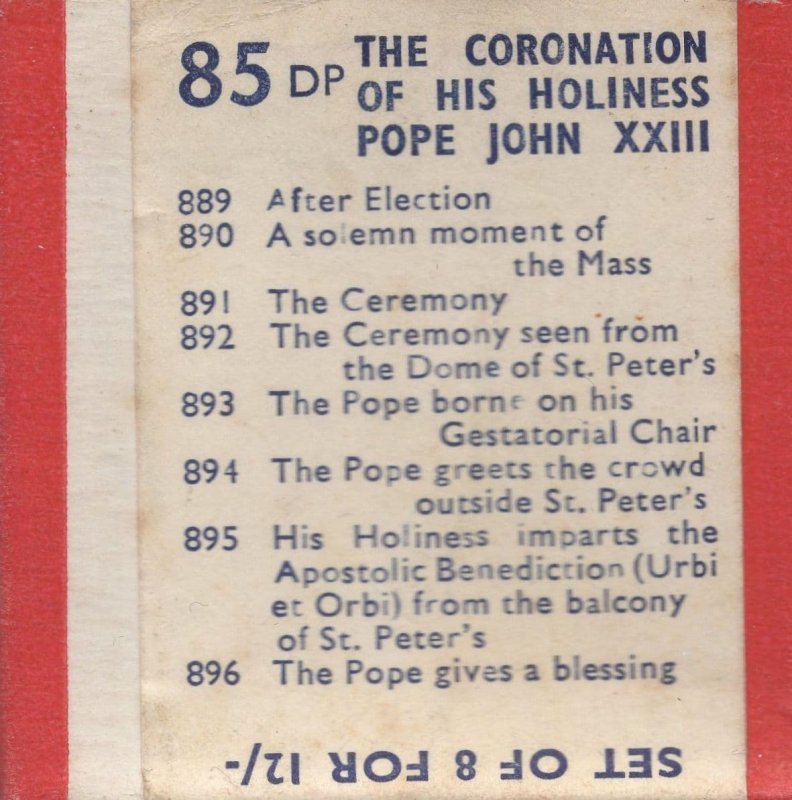 Pope John XXIII Coronation Catholic Old 35mm Slide Set Of Film Slides