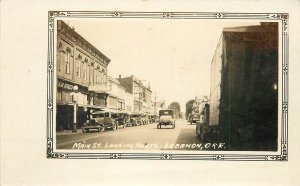 RPPC Postcard Oregon Lebanon Main Street Looking North automobiles 23-9411