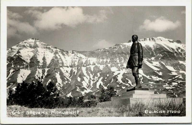 RPPC Stephens Monument Glacier National Park Montana Real Photo Postcard EKC