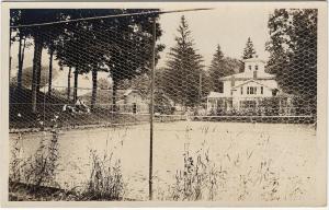 Tennis Court 1917-1930 RPPC Sports People Buildings Old AZO Real Photo Postcard 