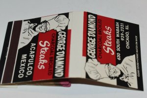 George Diamond Charcoal Broiled Steaks Chicago Illinois 30 Strike Matchbook