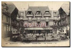 Old Postcard Deauville La Plage Fleurie Normandy Hotel Normandy Court