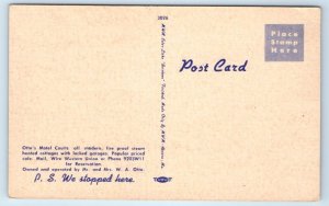 SPRINGFIELD, MO Missouri ~Route 66~ OTTO'S MOTEL COURTS c1940s Roadside Postcard