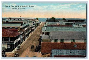 c1910 Bird's Eye View of Bolivar Street Colon Panama Antique Postcard