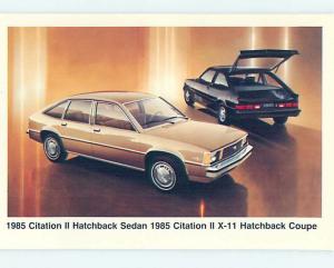 Unused 1985 car dealer ad postcard CHEVROLET CITATION II SEDAN AND COUPE o8309