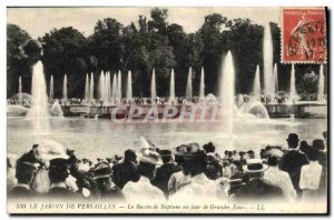 Old Postcard The Garden Of Versailles The Neptune Basin a major water Day