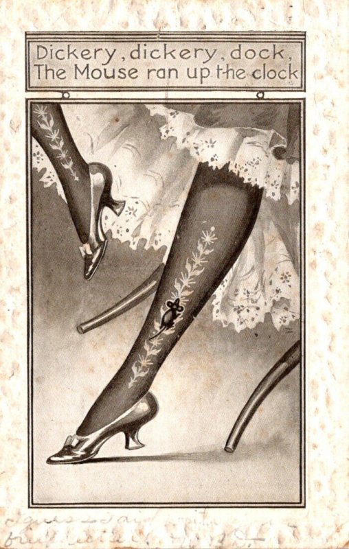 Humour Woman's Leg With Mouse 1910