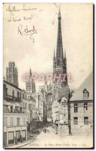 Old Postcard Rouen Place Haute Vieille Tour