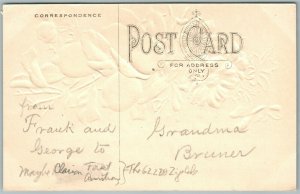 SLATE LICK PA GREETINGS EMBOSSED ANTIQUE POSTCARD