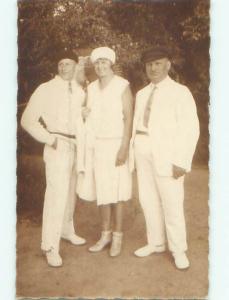 Old rppc GROUP OF PEOPLE Great Postcard AB1468
