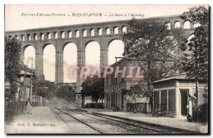 Old Postcard Environs of Aix en Provence Roquefavour La Gare and Aqueduct