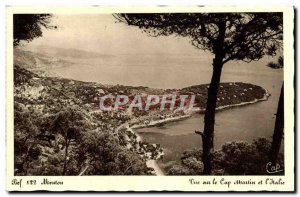 Old Postcard Menton View of Cap Martin and & # 39Italie