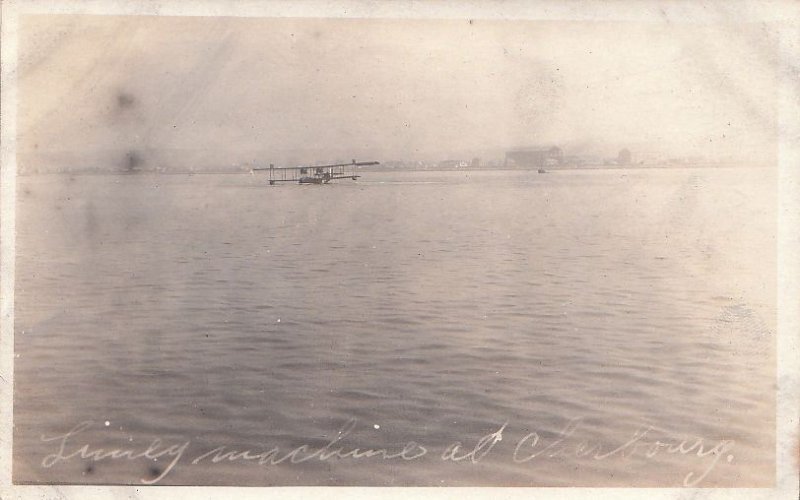 Postcard RPPC Airplane Cherbourg France 1920s