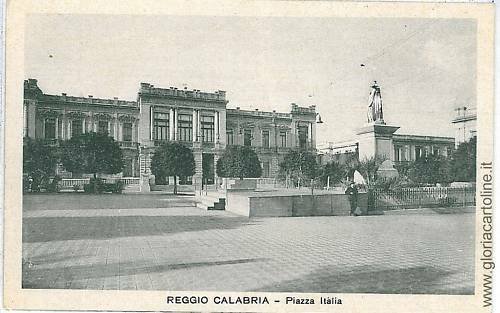 07102  CARTOLINA d'Epoca - REGGIO CALABRIA - PIAZZA ITALIA