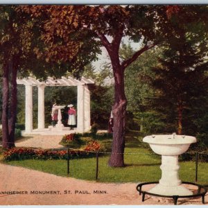 c1910s St. Paul, MN Mannheimer Monument Fountain Park Victorian V.O. Hammon A217