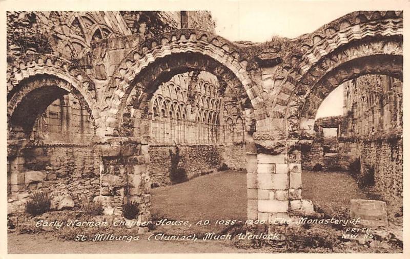 Early Norman Chapter House Monastery St Milburga Cluniac Much Wenlock Hippostcard