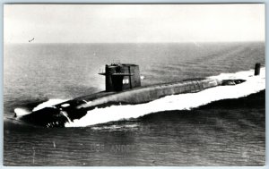 c1960s USS Andrew Jackson Nuclear Ballistic Missile Submarine Real Photo PC A283