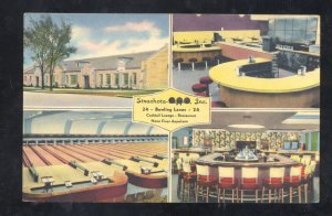 MILWAUKEE WISCONSIN STRACHOTA'S BOWLING ALLEY INTERIOR ADVERTISING POSTCARD