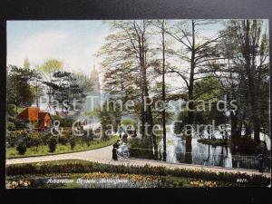 Nottingham THE ARBORETUM GARDENS showing the The Lake & Aviary c1907 by Mirror