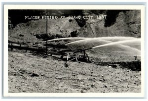 1937 Placer Mining Miner Mine Hose At Idaho City ID RPPC Photo Unposted Postcard