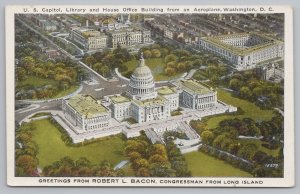 Washington DC~US Capitol Library And House Office Building~Vintage Postcard 