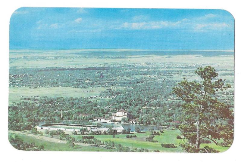 Colorado Springs Broadmoor Hotel Lake Aerial View Postcard